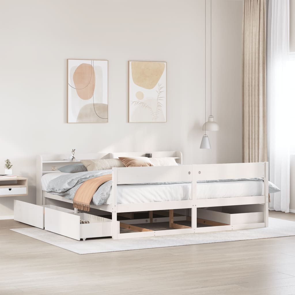 Bed Frame Without Mattress Super King Solid Wood Pine
