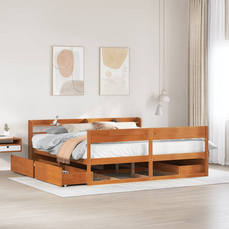 Bed Frame Without Mattress Super King Solid Wood Pine