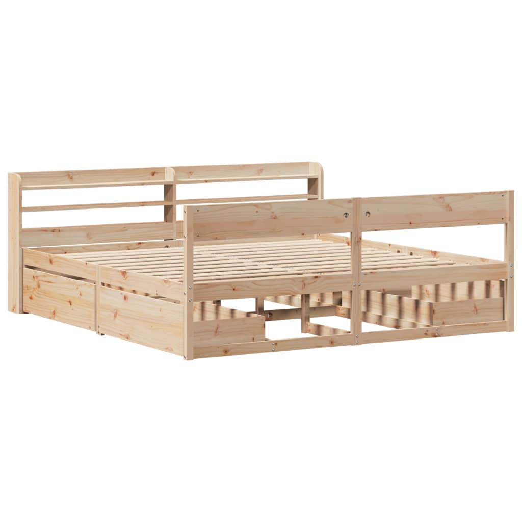Bed Frame Without Mattress Super King Solid Wood Pine