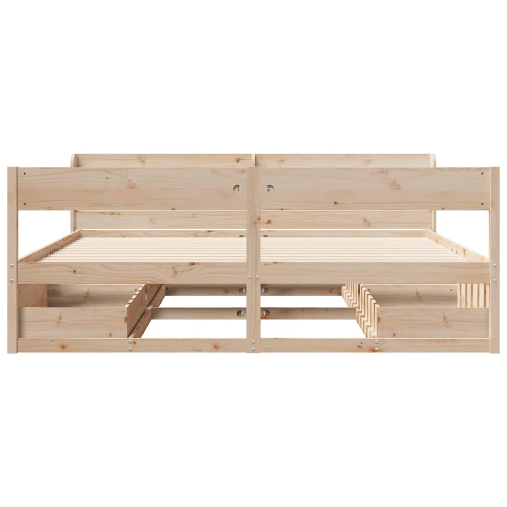 Bed Frame Without Mattress Super King Solid Wood Pine