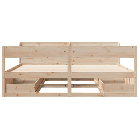 Bed Frame Without Mattress Super King Solid Wood Pine