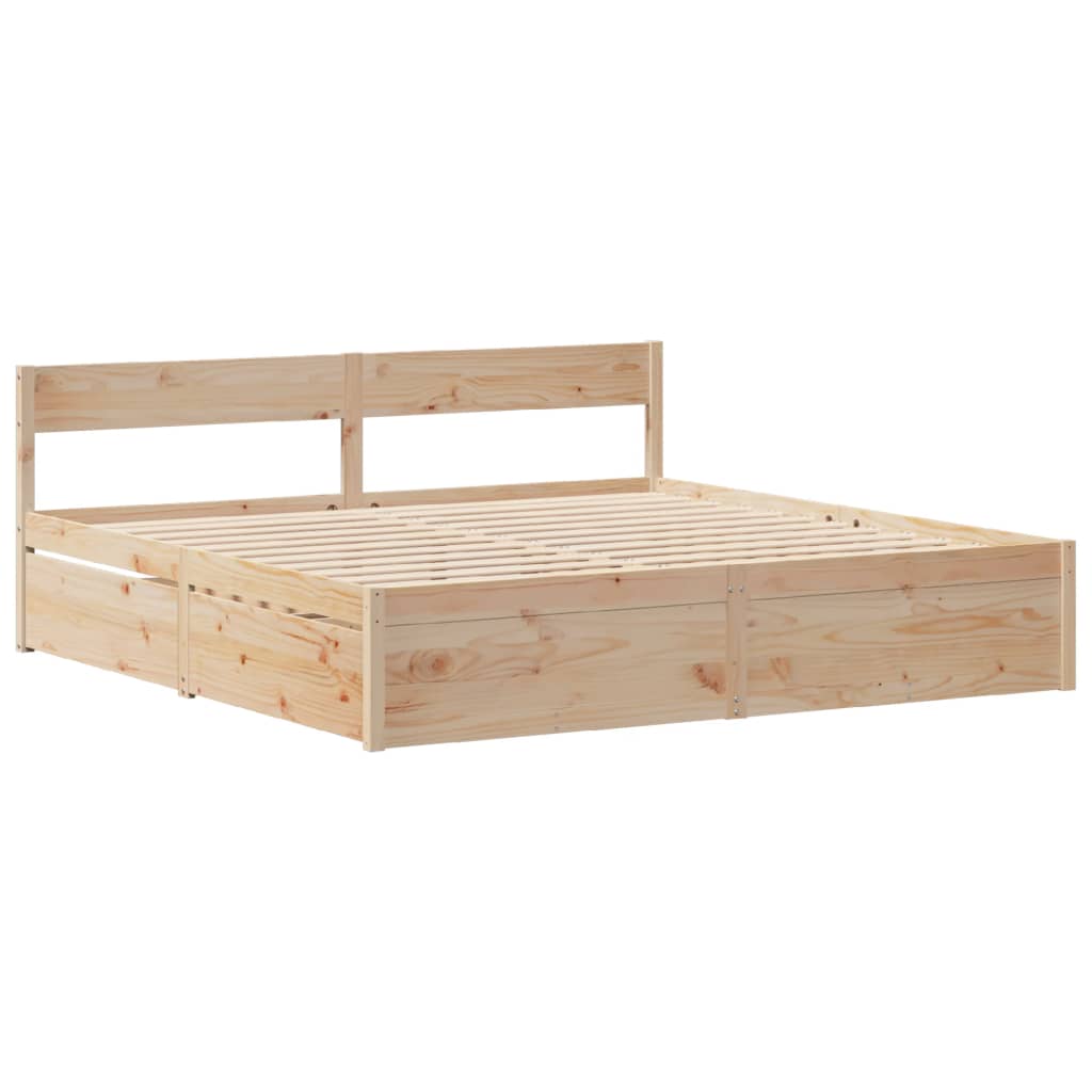Bed Frame Without Mattress Super King Solid Wood Pine