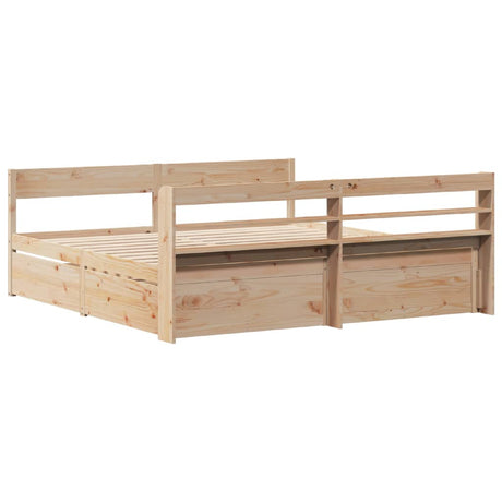 Bed Frame Without Mattress Super King Solid Wood Pine