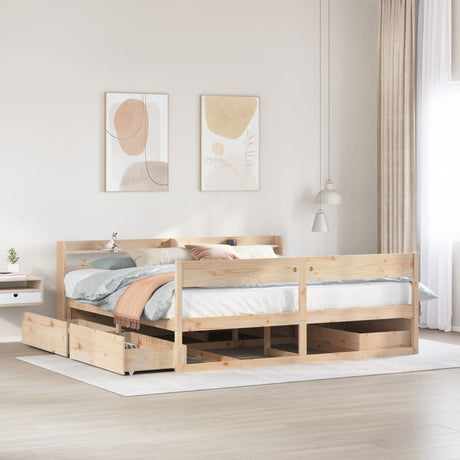 Bed Frame Without Mattress Super King Solid Wood Pine