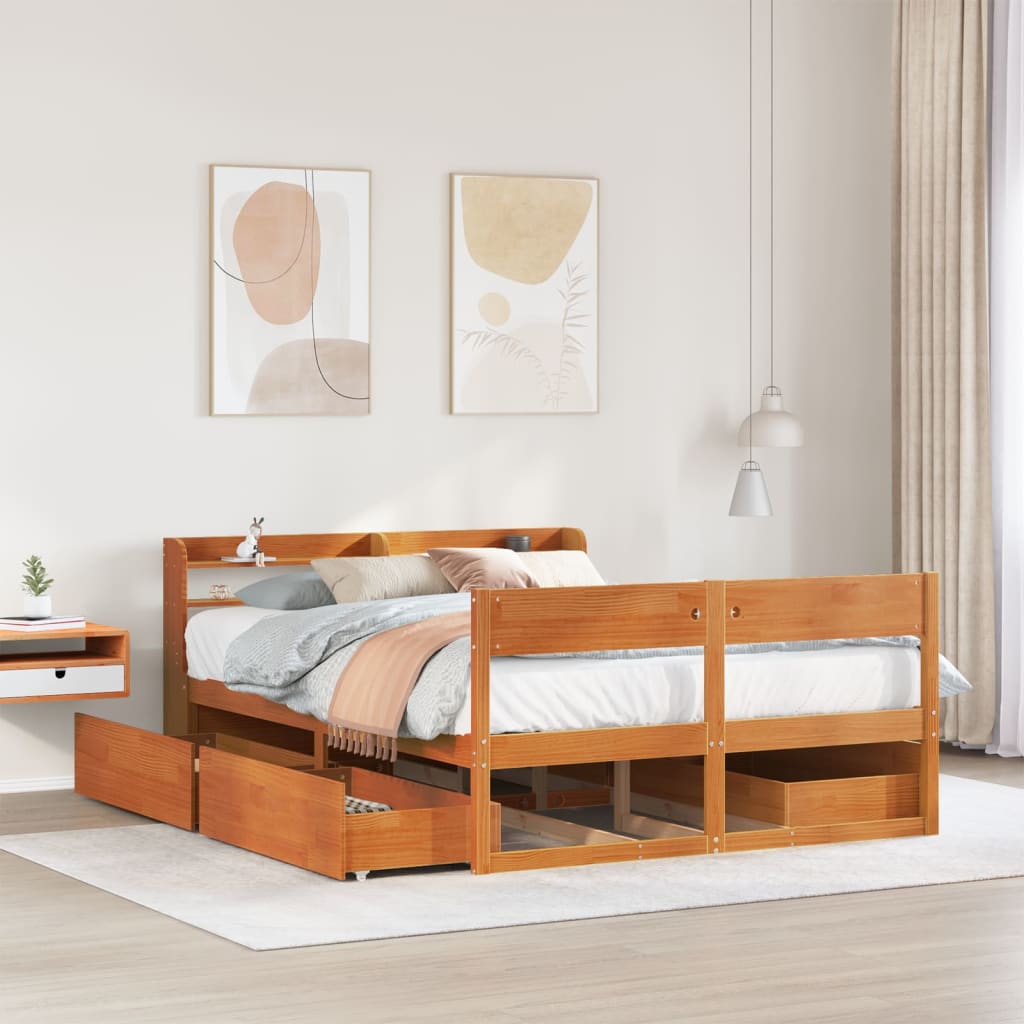 Bed Frame Without Mattress Super King Solid Wood Pine