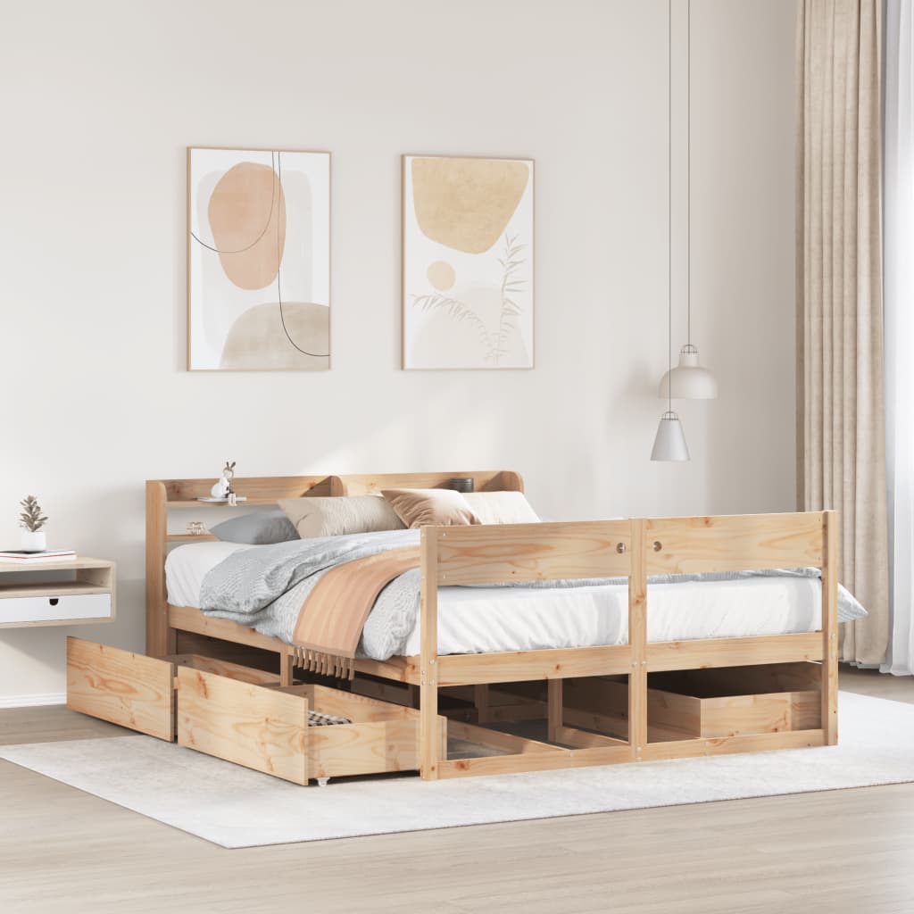 Bed Frame Without Mattress Super King Solid Wood Pine