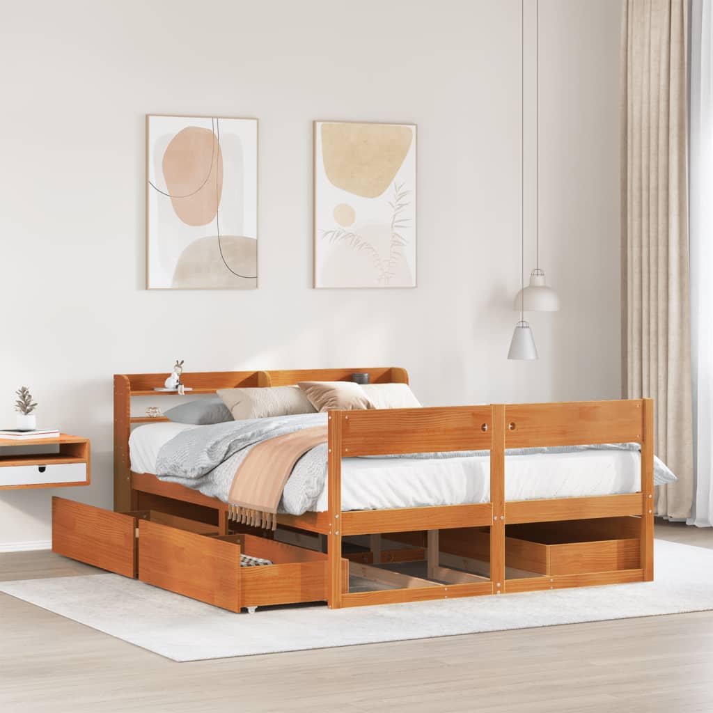 Bed Frame Without Mattress Super King Solid Wood Pine