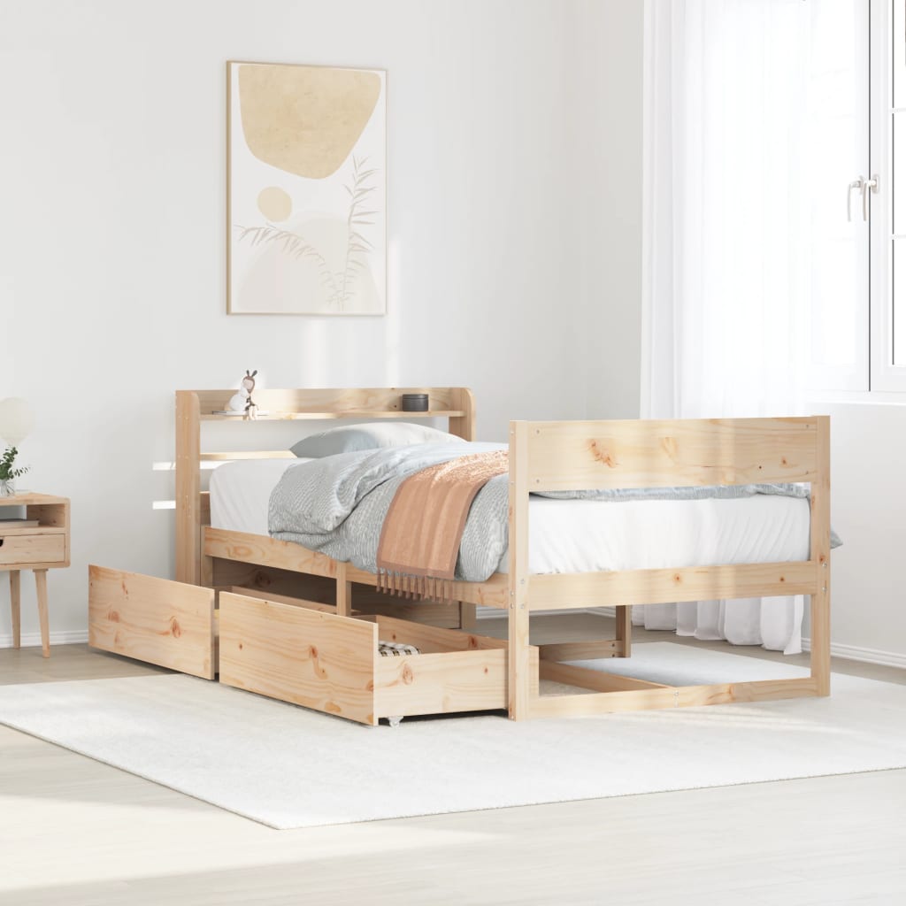 Bed Frame Without Mattress Super King Solid Wood Pine