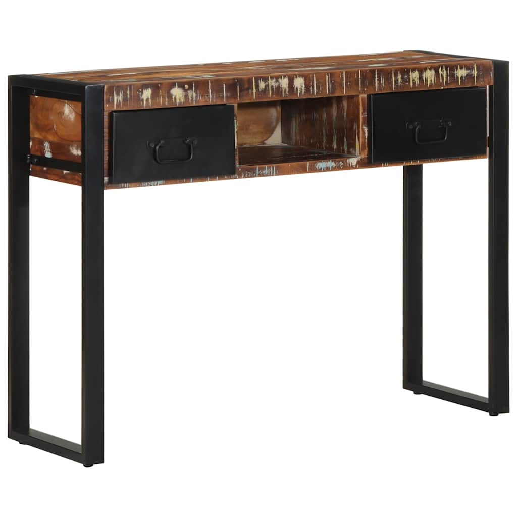 Console Table Multicolour 100X35X75 Cm Solid Wood Reclaimed