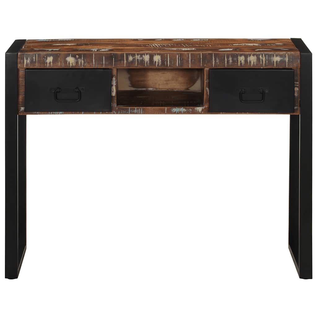 Console Table Multicolour 100X35X75 Cm Solid Wood Reclaimed