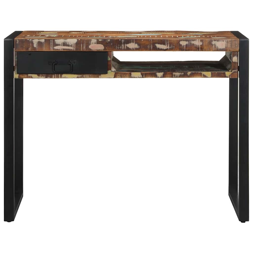 Desk Multicolour 100X50X75 Cm Solid Wood Reclaimed