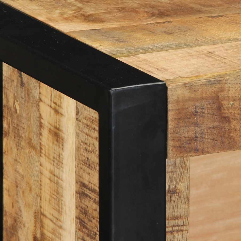 Tv Cabinet 80X30X25 Cm Solid Rough Wood Mango