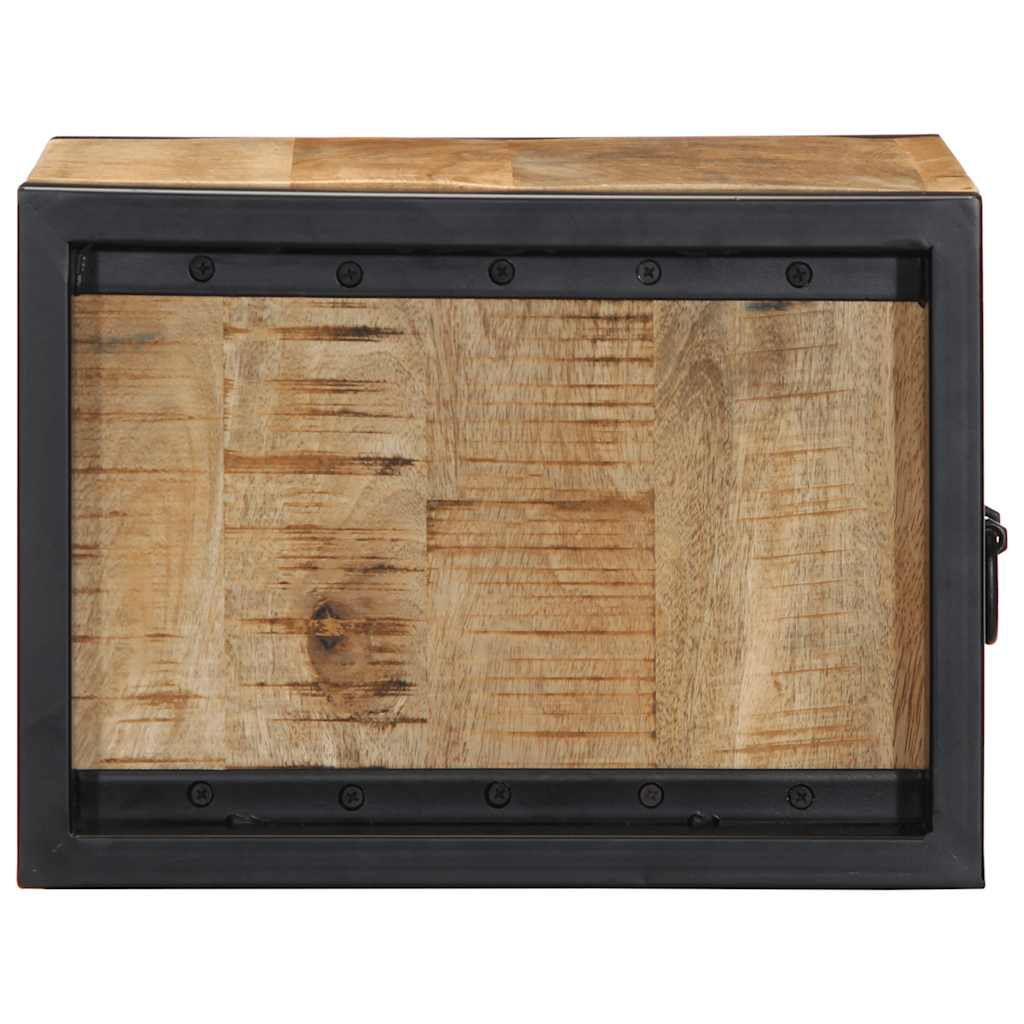 Bedside Cabinet 40X35X25 Cm Solid Rough Wood Mango