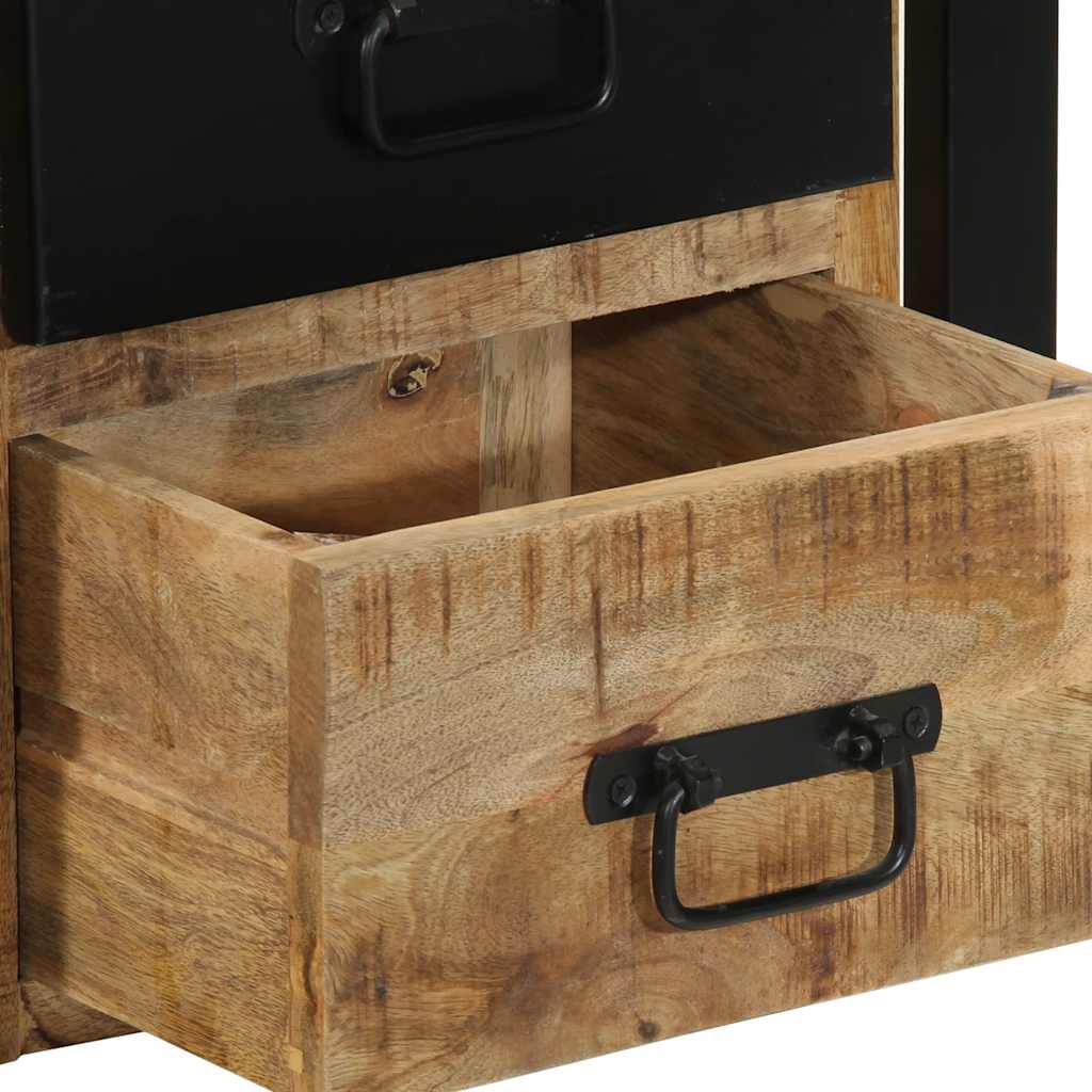 Bedside Cabinet 40X35X40 Cm Solid Rough Wood Mango