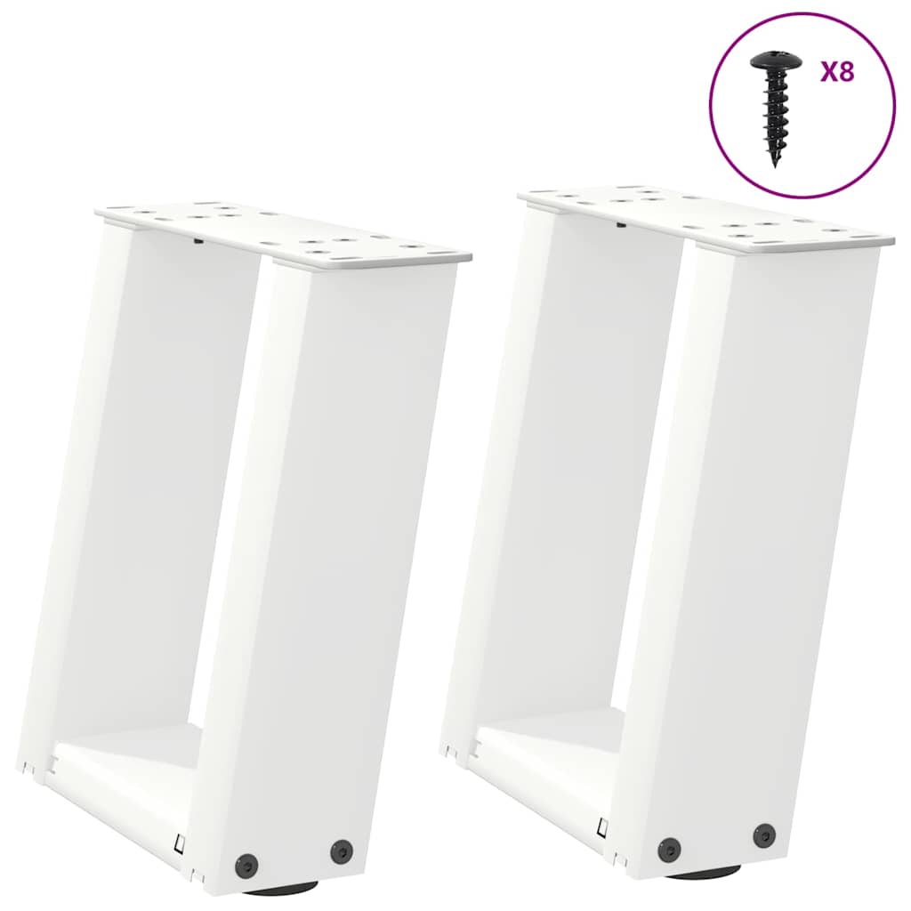 Coffee Table Legs U-Shaped 2 Pcs Steel