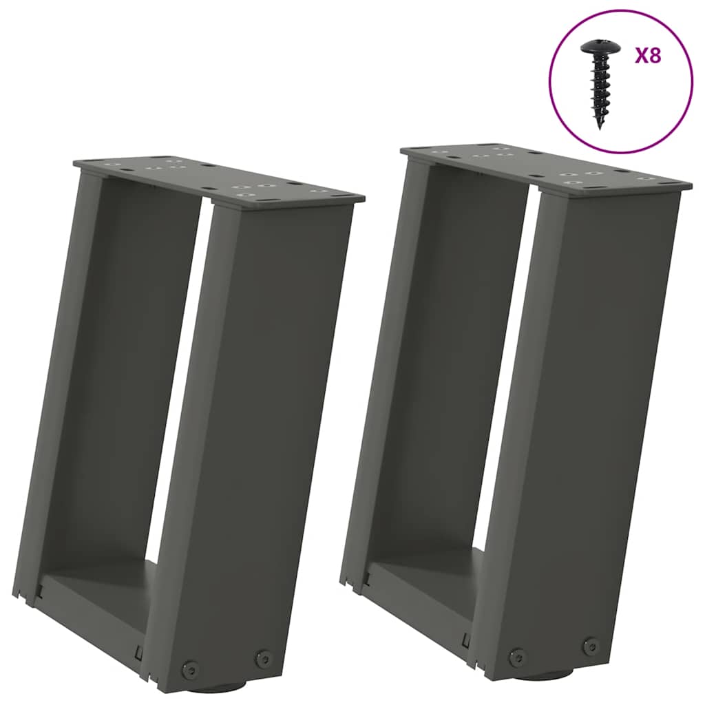 Coffee Table Legs U-Shaped 2 Pcs Steel