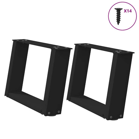 Coffee Table Legs U-Shaped 2 Pcs Steel