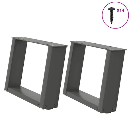 Coffee Table Legs U-Shaped 2 Pcs Steel