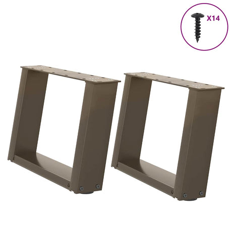 Coffee Table Legs U-Shaped 2 Pcs Steel