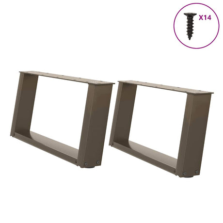 Coffee Table Legs U-Shaped 2 Pcs Steel