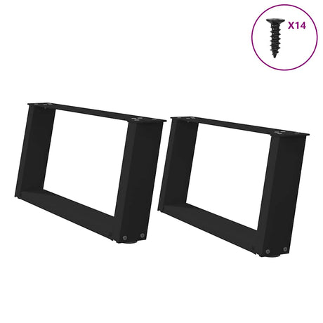 Coffee Table Legs U-Shaped 2 Pcs Steel