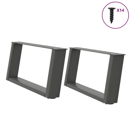 Coffee Table Legs U-Shaped 2 Pcs Steel