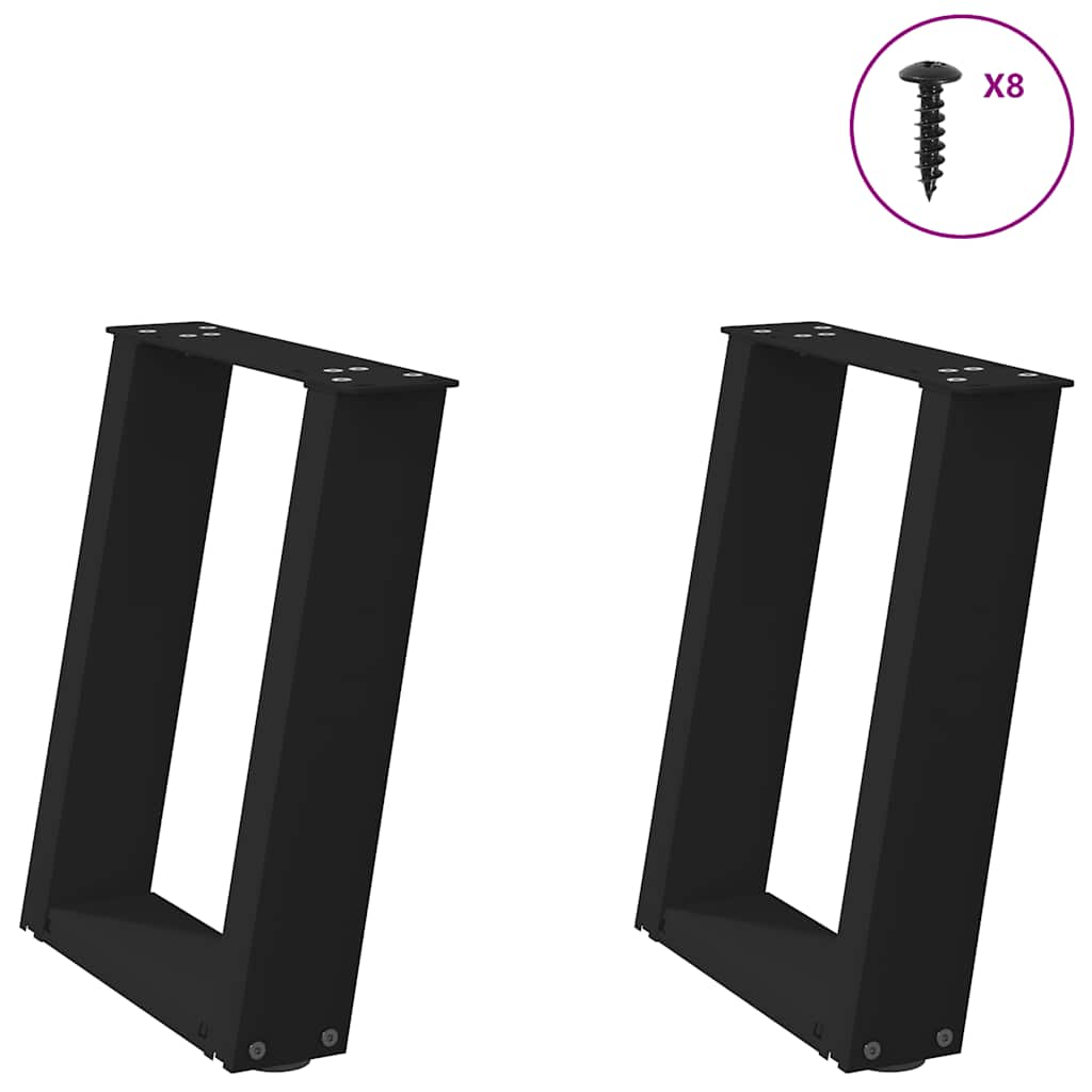 Coffee Table Legs U-Shaped 2 Pcs Steel