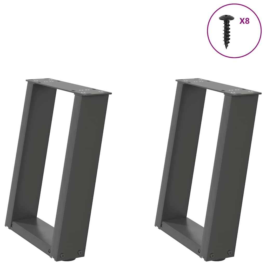 Coffee Table Legs U-Shaped 2 Pcs Steel