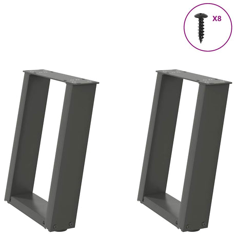 Coffee Table Legs U-Shaped 2 Pcs Steel
