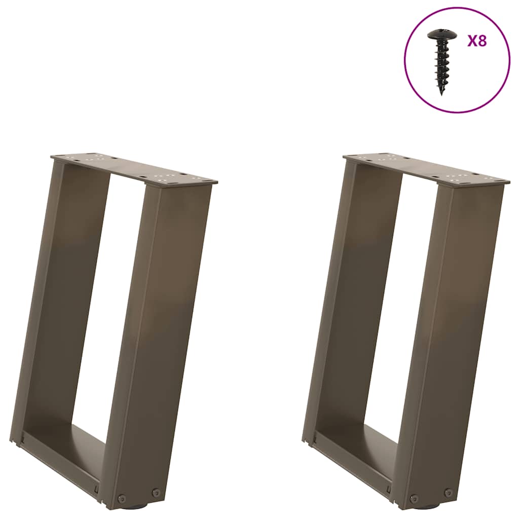 Coffee Table Legs U-Shaped 2 Pcs Steel