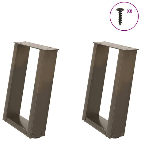 Coffee Table Legs U-Shaped 2 Pcs Steel