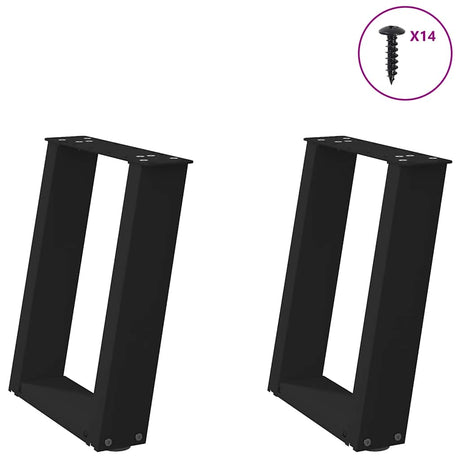 Coffee Table Legs U-Shaped 2 Pcs Steel