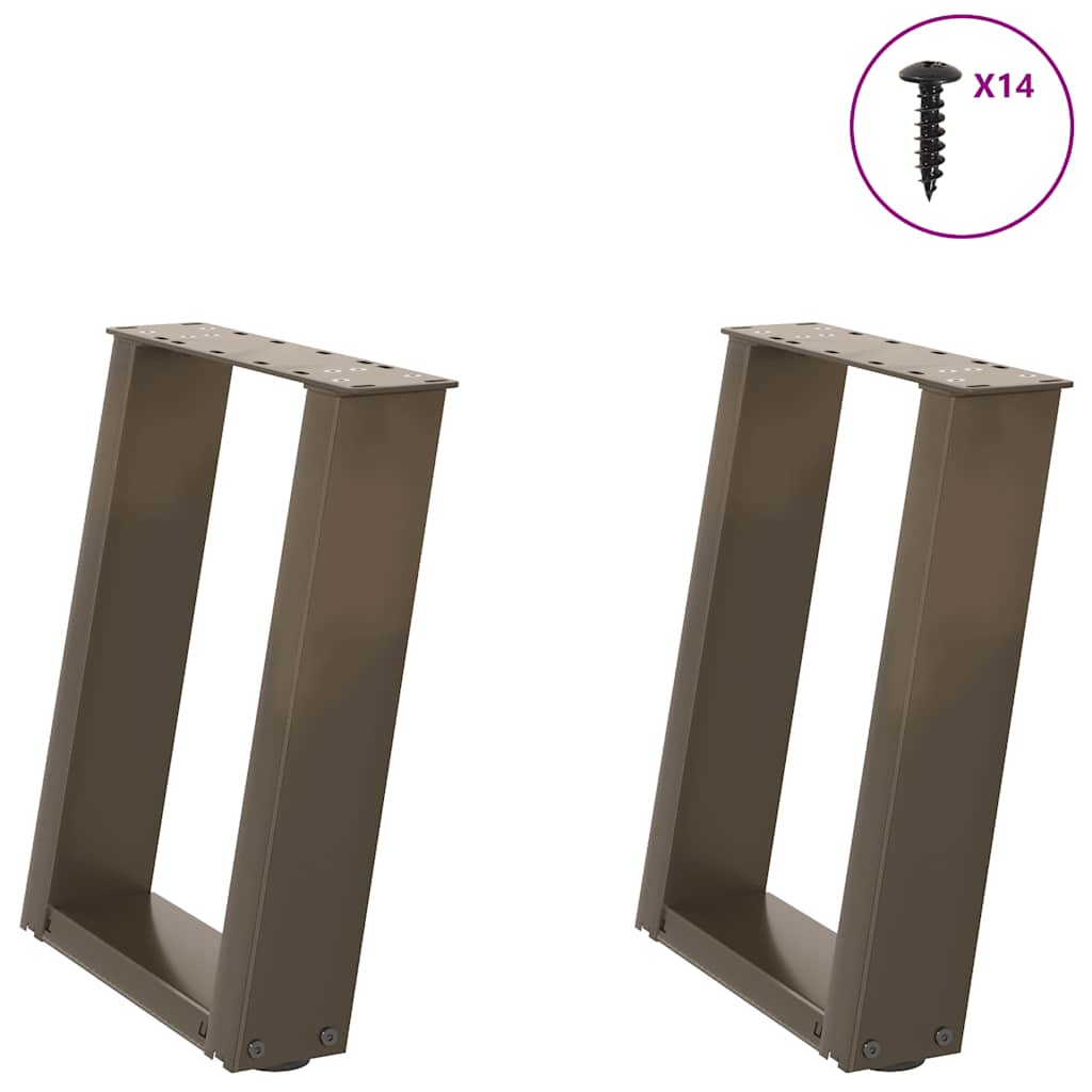 Coffee Table Legs U-Shaped 2 Pcs Steel