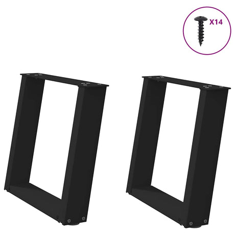 Coffee Table Legs U-Shaped 2 Pcs Steel