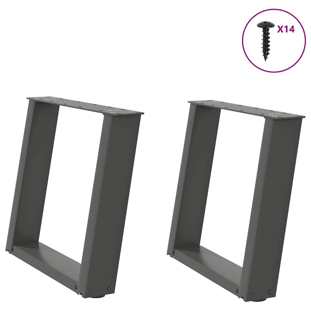 Coffee Table Legs U-Shaped 2 Pcs Steel