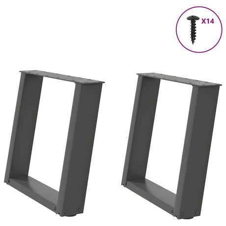 Coffee Table Legs U-Shaped 2 Pcs Steel