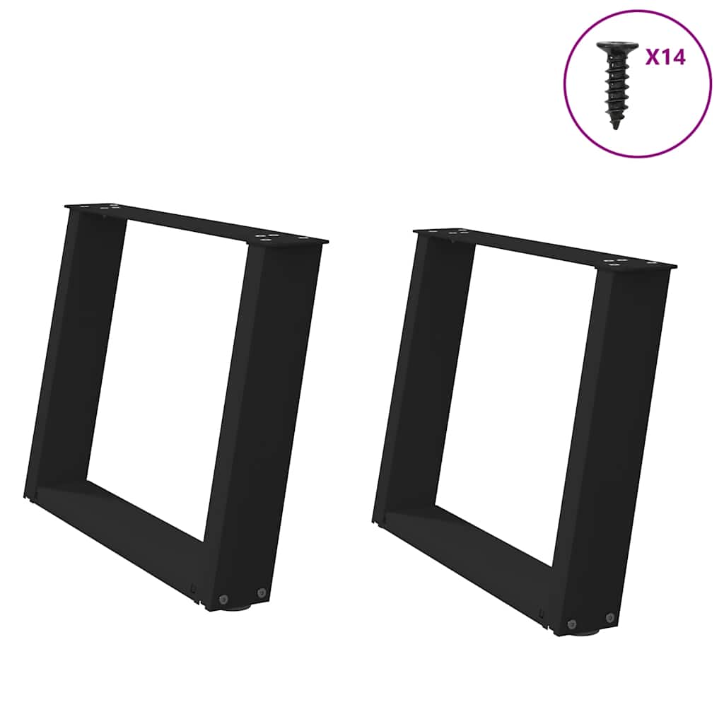 Coffee Table Legs U-Shaped 2 Pcs Steel