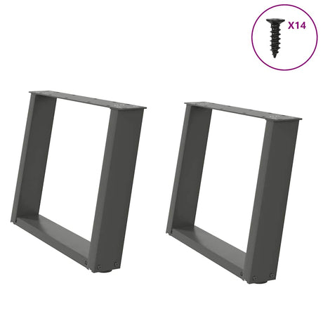 Coffee Table Legs U-Shaped 2 Pcs Steel