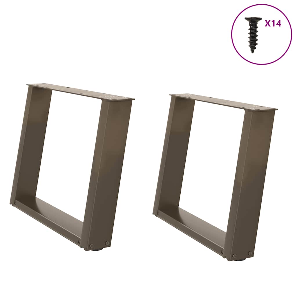 Coffee Table Legs U-Shaped 2 Pcs Steel