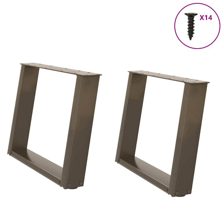 Coffee Table Legs U-Shaped 2 Pcs Steel