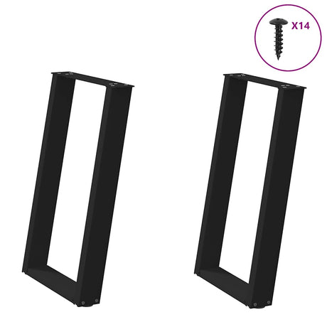 Coffee Table Legs U-Shaped 2 Pcs Steel