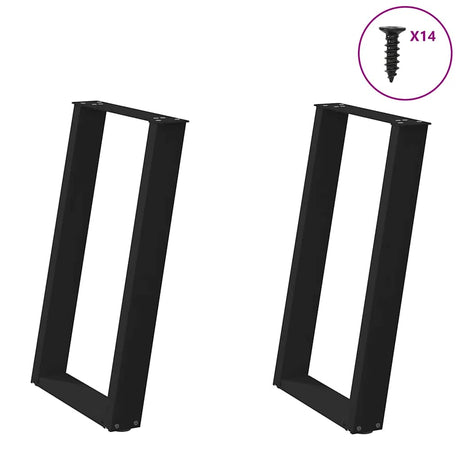 Coffee Table Legs U-Shaped 2 Pcs Steel