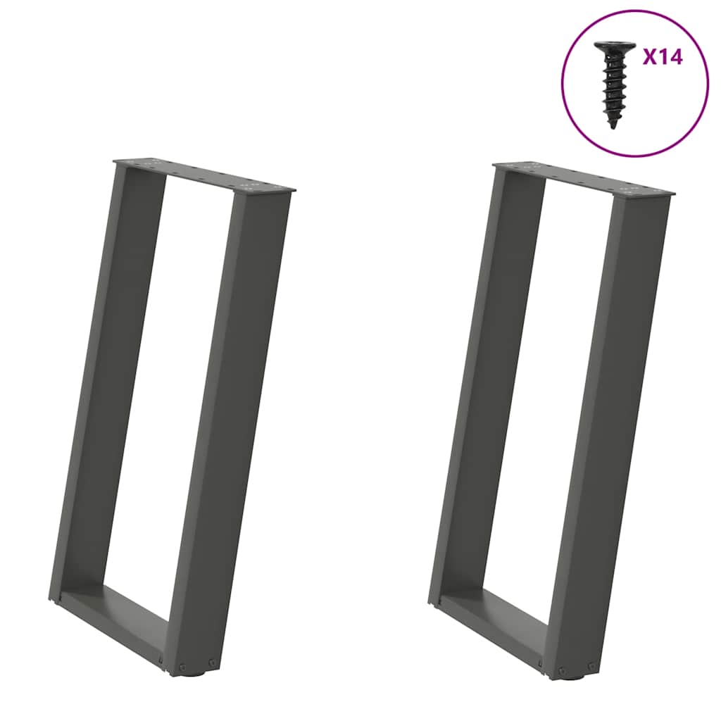 Coffee Table Legs U-Shaped 2 Pcs Steel