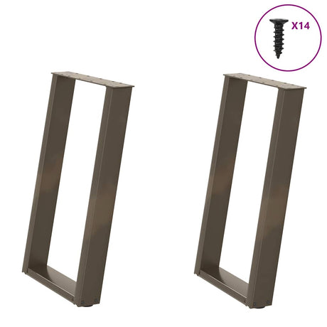 Coffee Table Legs U-Shaped 2 Pcs Steel