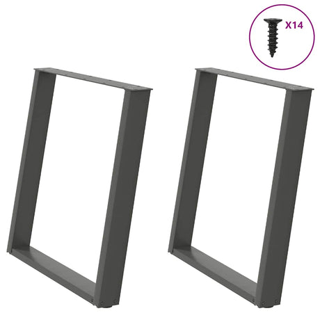 Coffee Table Legs U-Shaped 2 Pcs Steel