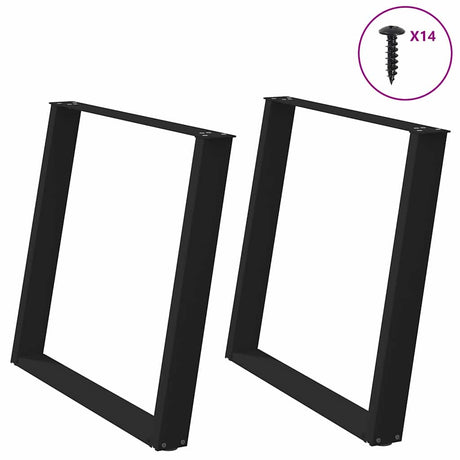 Coffee Table Legs U-Shaped 2 Pcs Steel