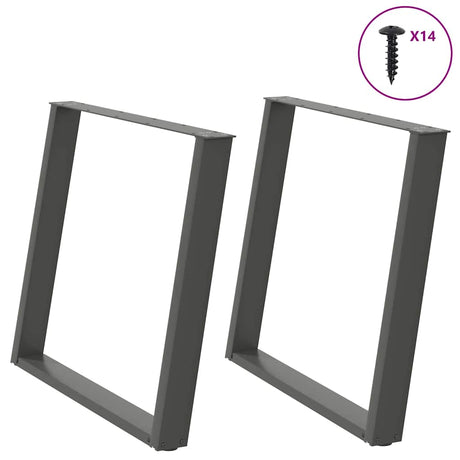Coffee Table Legs U-Shaped 2 Pcs Steel