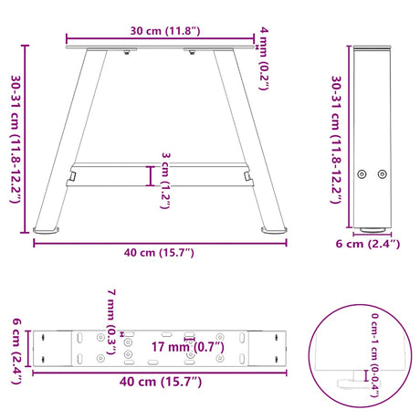 Coffee Table Legs A-Shaped 2 Pcs   Steel