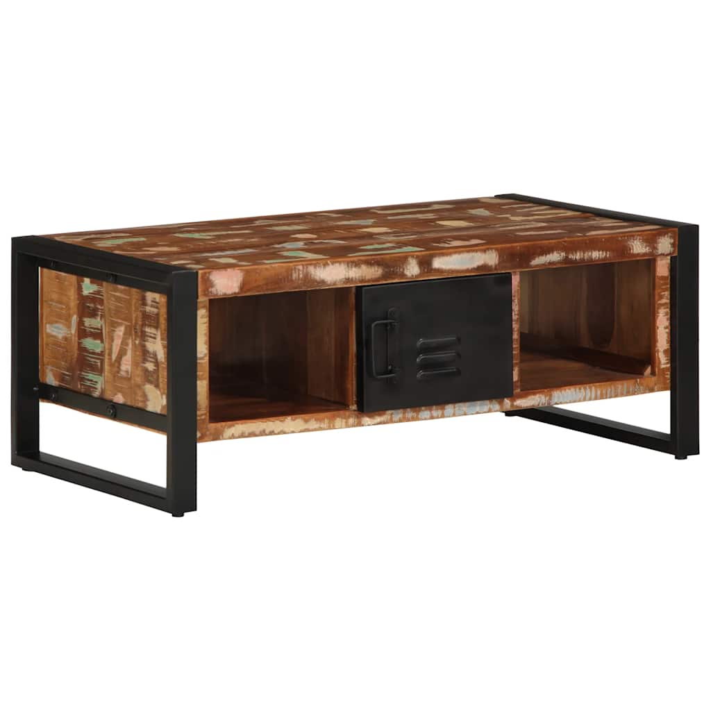 Coffee Table Multicolour 90X50X36 Cm Solid Wood Reclaimed