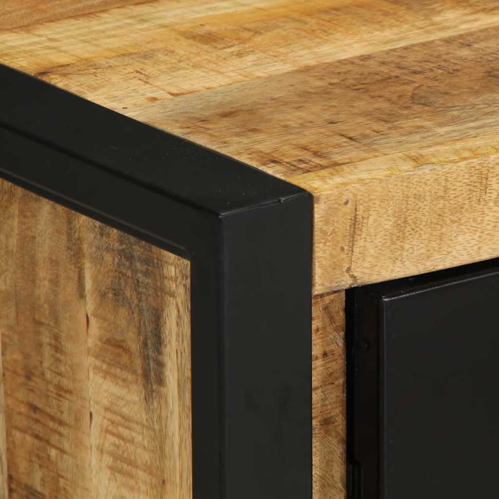 Bedside Cabinets 2 Pcs Solid Rough Wood Mango